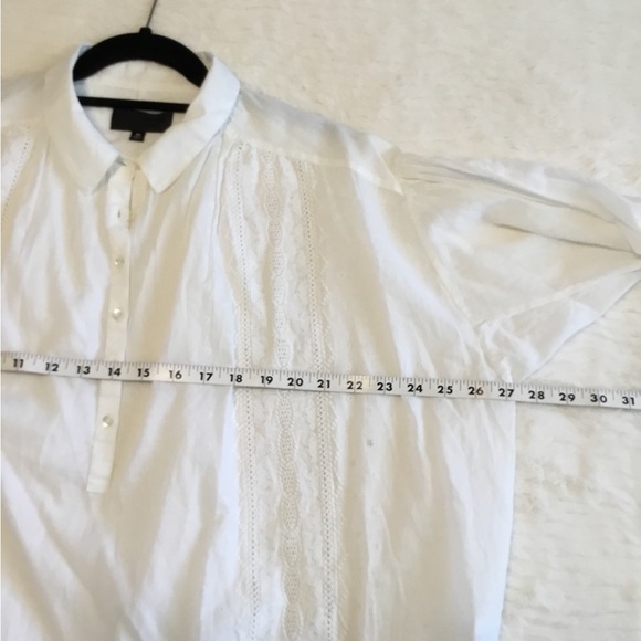 Nili Lotan Selene Embroidered Cotton White Blouse Sz.M - Picture 6 of 12